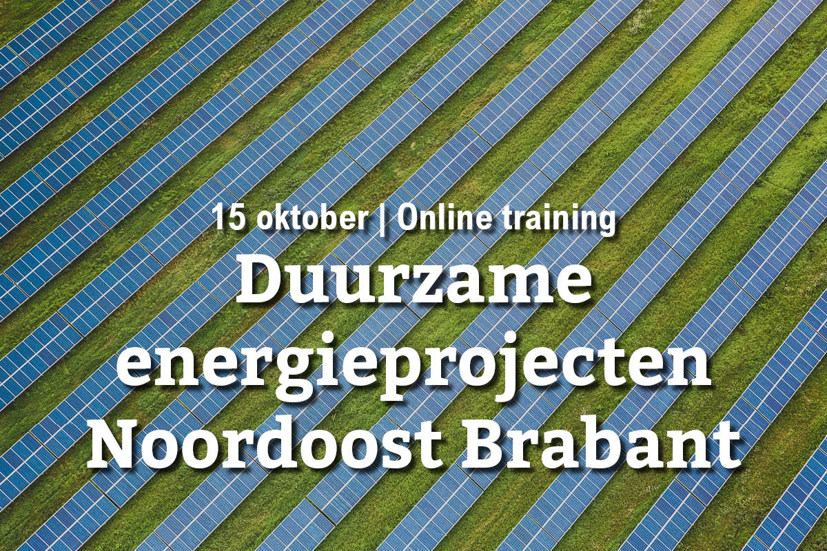 15 oktober | Online training: duurzame energieprojecten in Noordoost Brabant