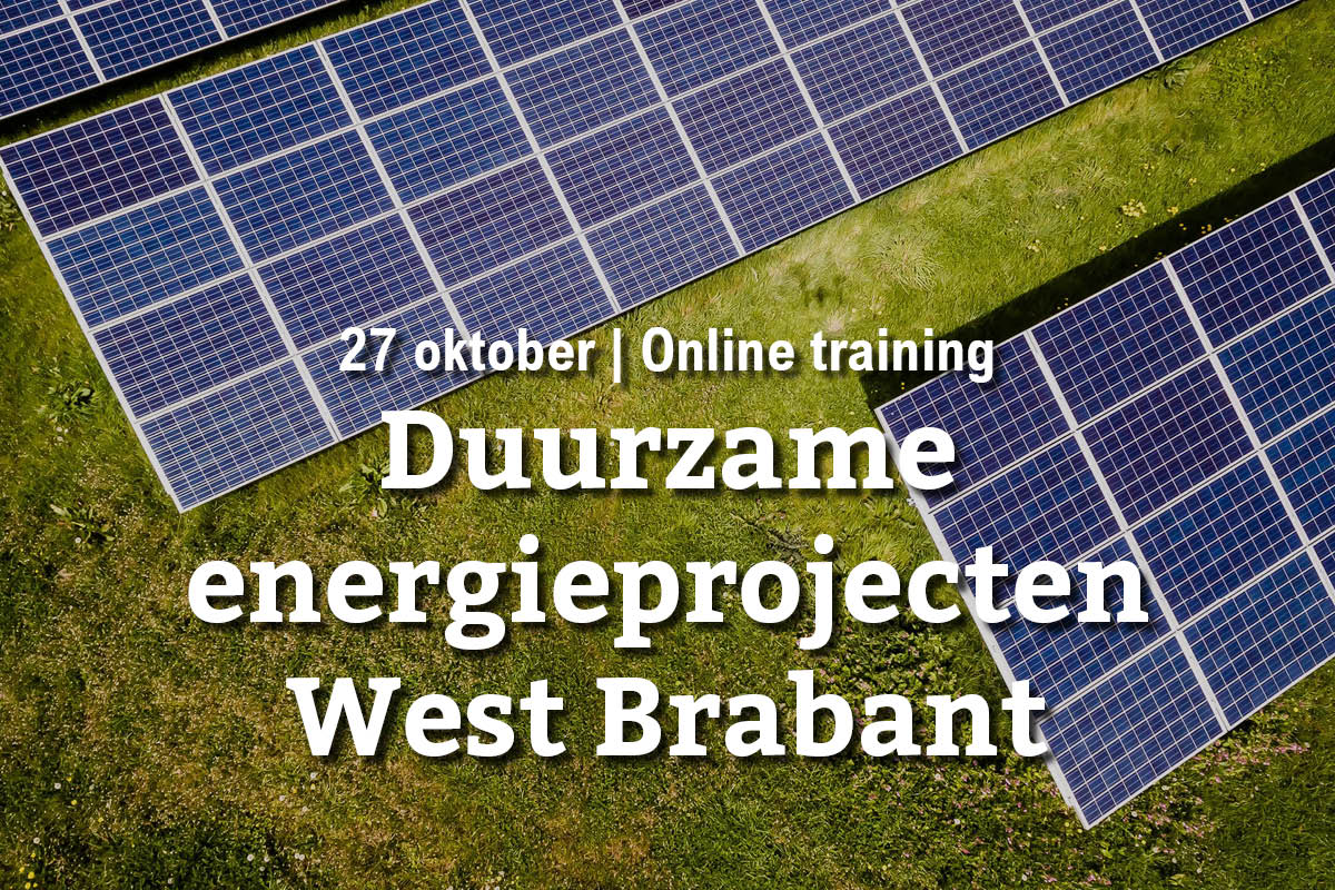 27 oktober | Online training: duurzame energieprojecten in West Brabant