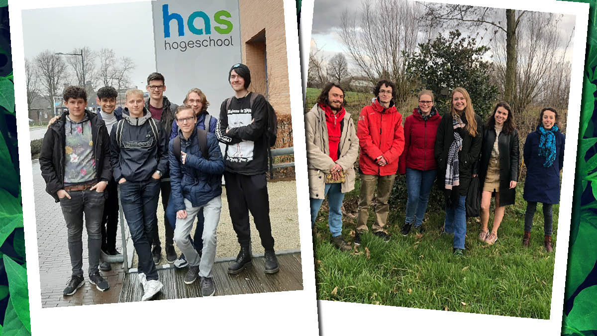 Studenten trekken het voedselbos in