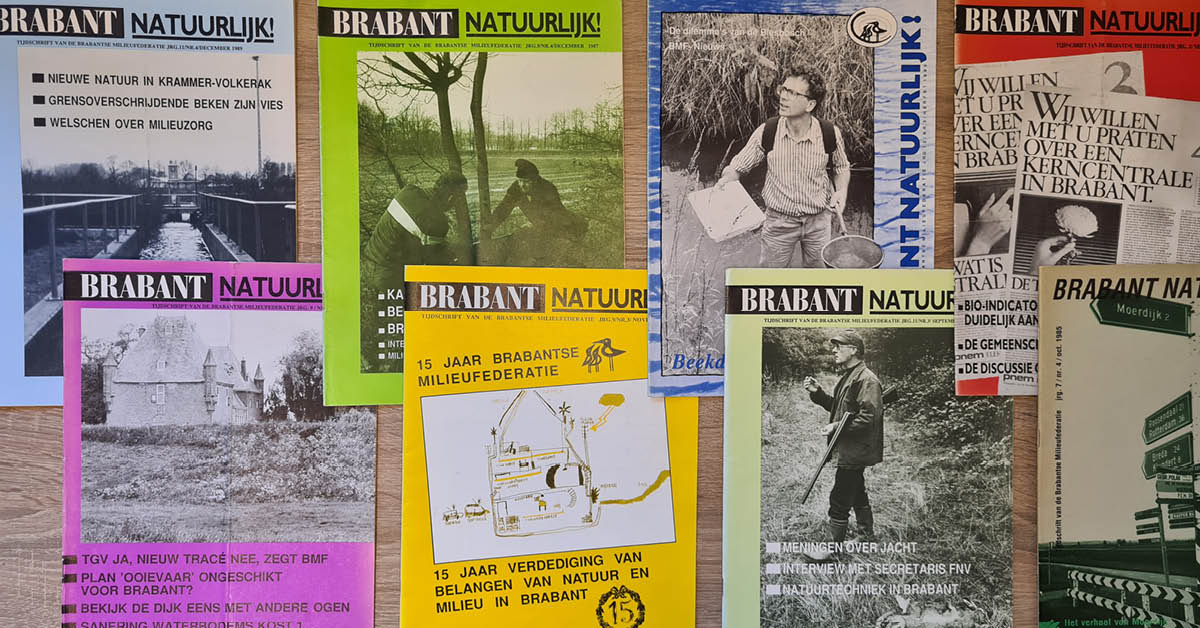 Een collage van covers van het tijdschrift Brabant Natuurlijk!